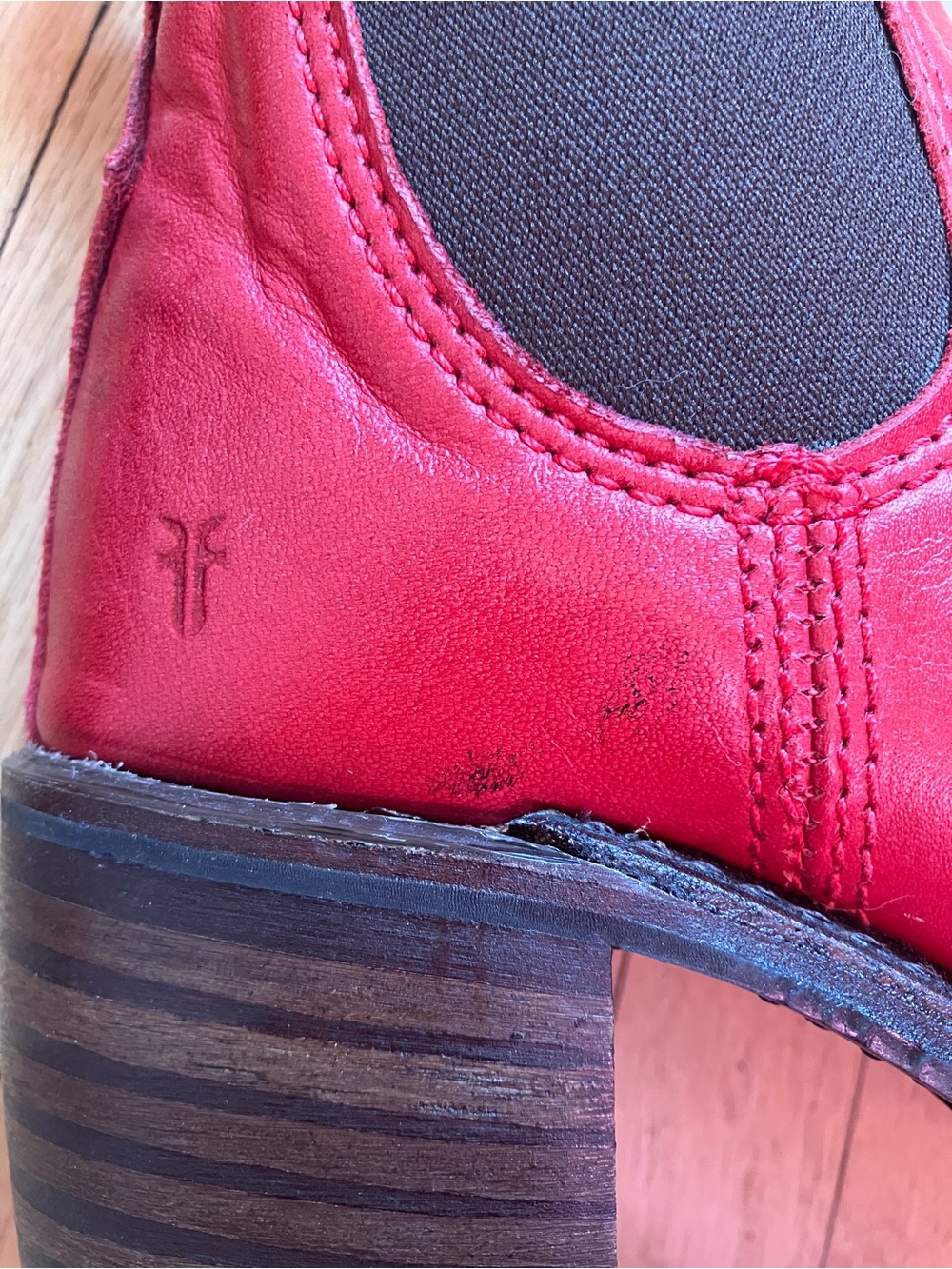 Frye Sabrina Chelsea Boots Burnt Red 8 - Picture 6 of 9